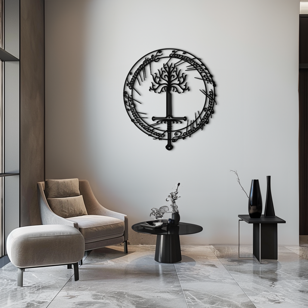 Lord of the Rings Metal Wall Art - Silhouette Fantasy Steel Decor for Home & Office- KAF485