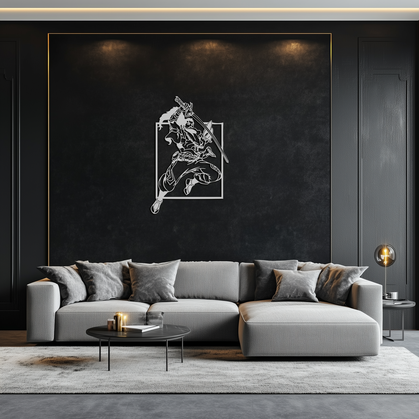 Yasuo Sword Silhouette Metal Wall Art - League of Legends-Inspired Steel Decor- KAF486