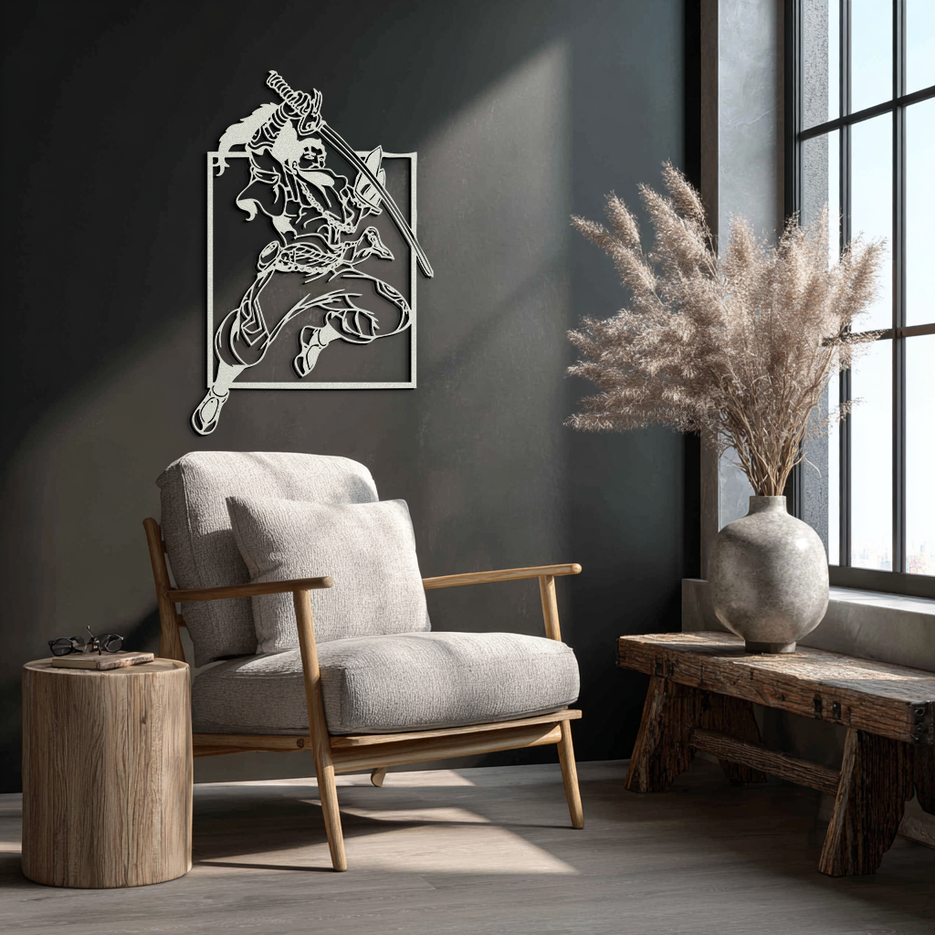 Yasuo Sword Silhouette Metal Wall Art - League of Legends-Inspired Steel Decor- KAF486