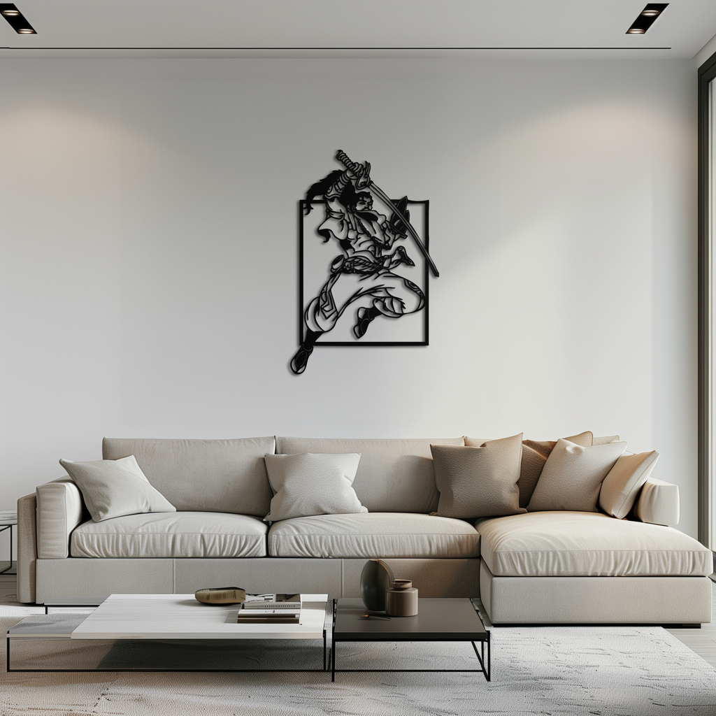 Yasuo Sword Silhouette Metal Wall Art - League of Legends-Inspired Steel Decor- KAF486