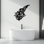 Flower Fairy Silhouette Metal Wall Art – Whimsical Fantasy Decor for Girls' Rooms- KAF590