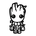 Baby Groot Silhouette Metal Wall Art – Cute Comic Character Metal Decor for Kids and Fans- KAF636