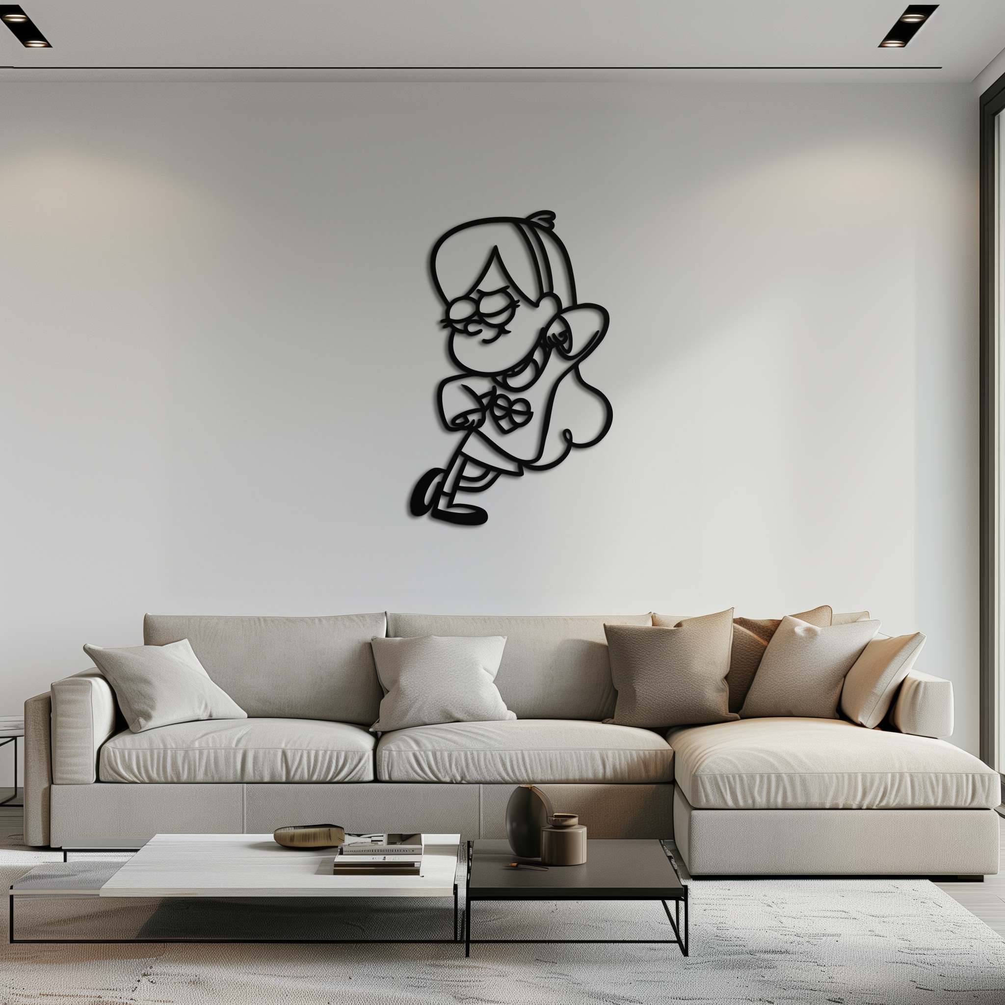 Mabel Pines Metal Wall Art – Gravity Falls-Inspired Playful Silhouette for Fans- KAF655