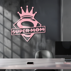 Super Mom Crown Metal Wall Art – Heroic Decorative Design - KAFGP068