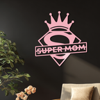 Super Mom Crown Metal Wall Art – Heroic Decorative Design - KAFGP068