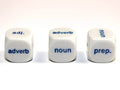 16mm d6, 6 Parts of Speech Verb Preposition Adverb Conjunction Adjective Noun (per die) - 