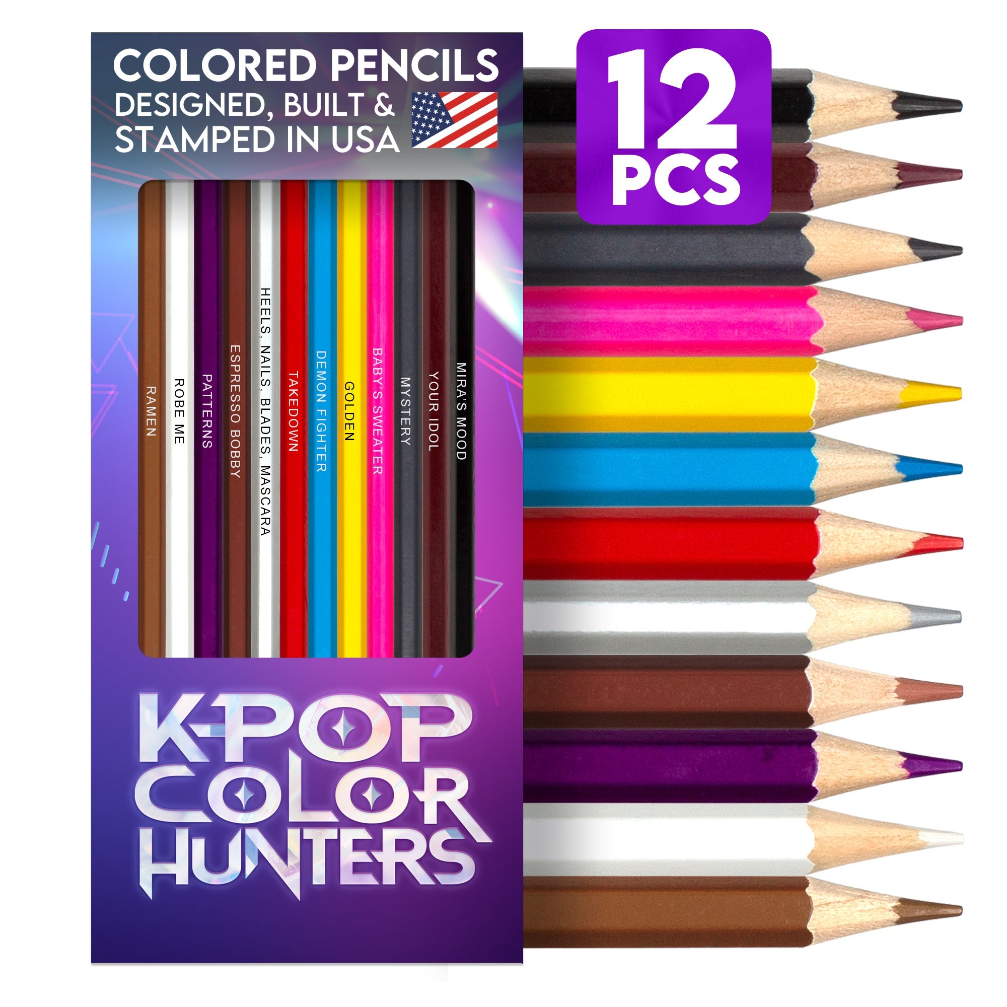 K-Pop Color Hunters Colored Pencil Set for Fans of K-Pop Demon Hunters