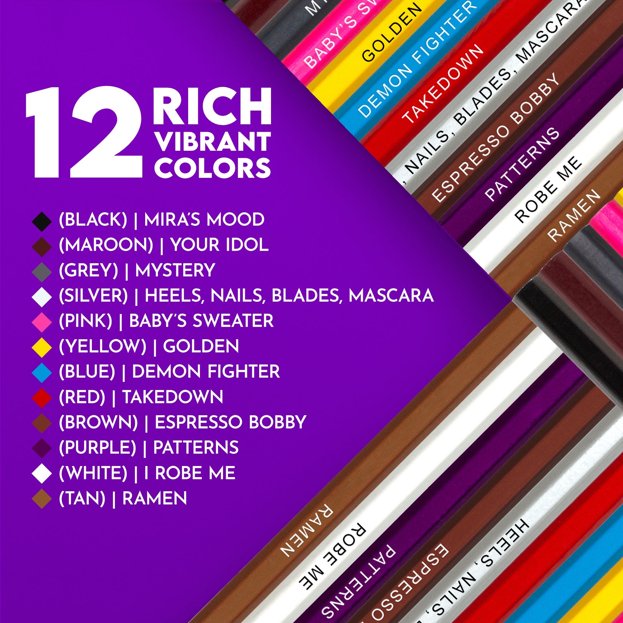 K-Pop Color Hunters Colored Pencil Set for Fans of K-Pop Demon Hunters