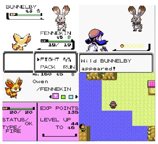 Pokemon Kalos Crystal GBC Video Game Gameboy Color ROM Hack