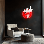 Ghostbusters Plexiglass Neon Art, Uv Print Neon Sign, Neon Light Sign, Neon Wall Art