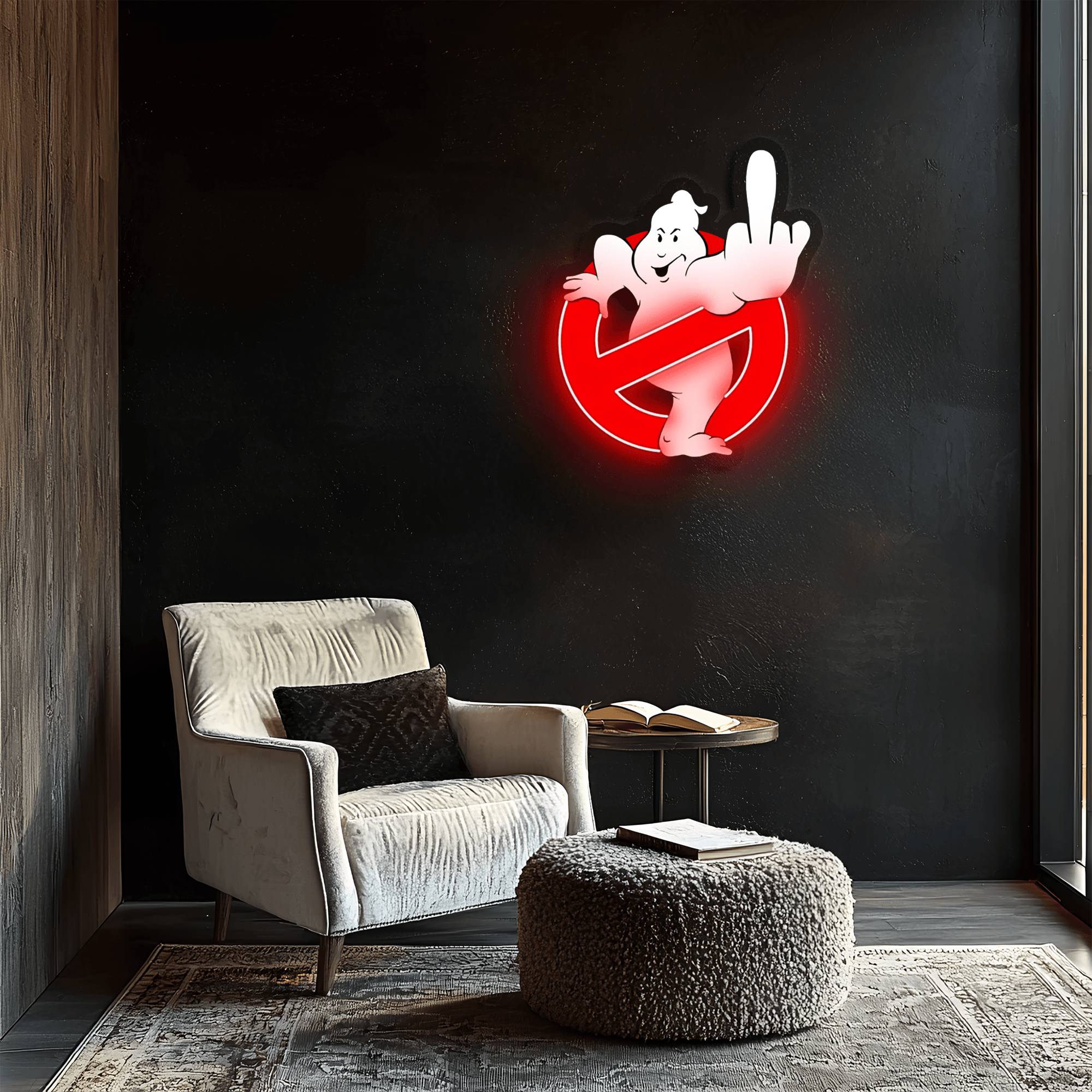 Ghostbusters Plexiglass Neon Art, Uv Print Neon Sign, Neon Light Sign, Neon Wall Art