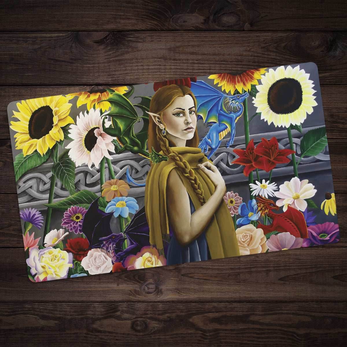 Dragon Flower Garden Playmat - Standard Playmat / Plain