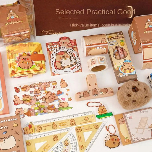 Kawaii Capybara Stationery Set, Abundant Cartoon Cute Birthday Gift for School Students