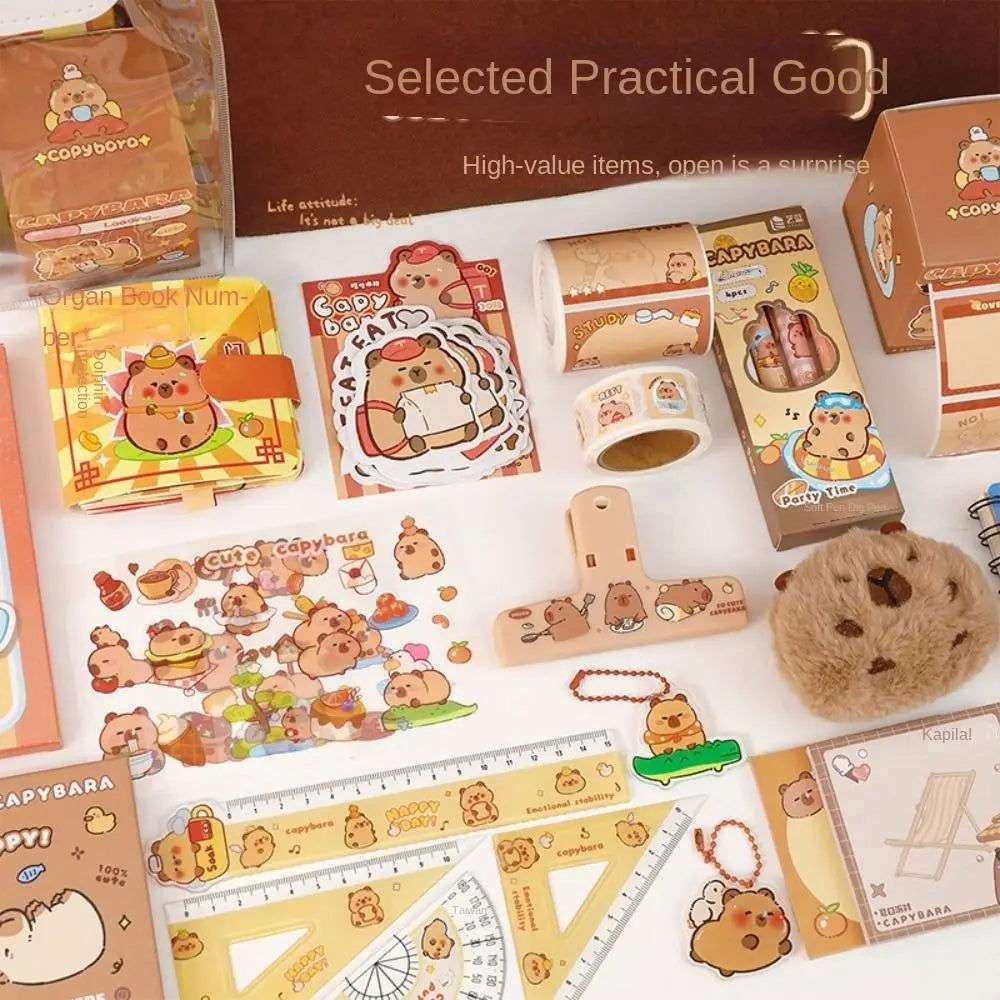 Kawaii Capybara Stationery Set, Abundant Cartoon Cute Birthday Gift for School Students
