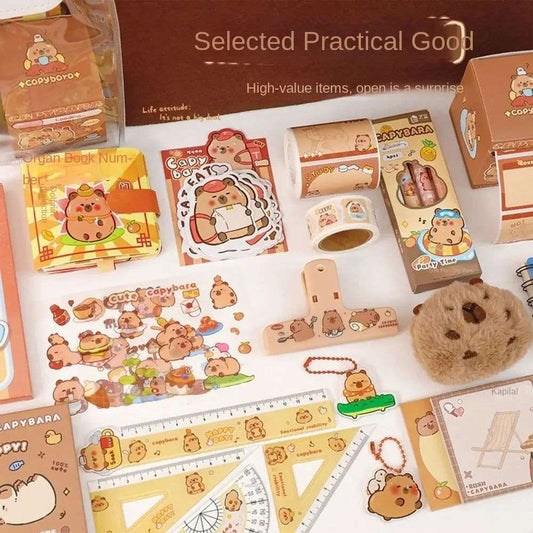 Kawaii Capybara Stationery Set, Abundant Cartoon Cute Birthday Gift for School Students