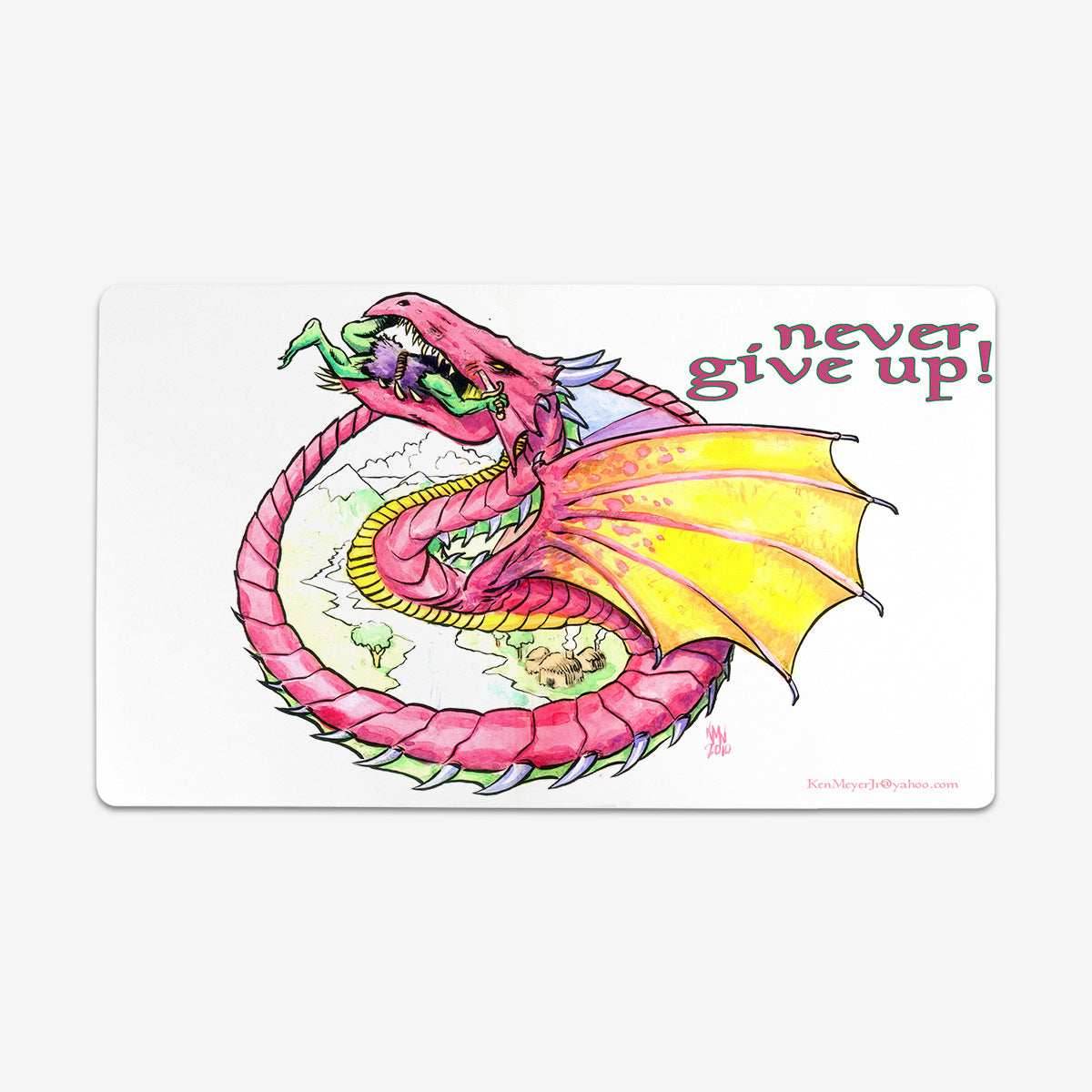 Never Give Up Dragon Playmat - Plain