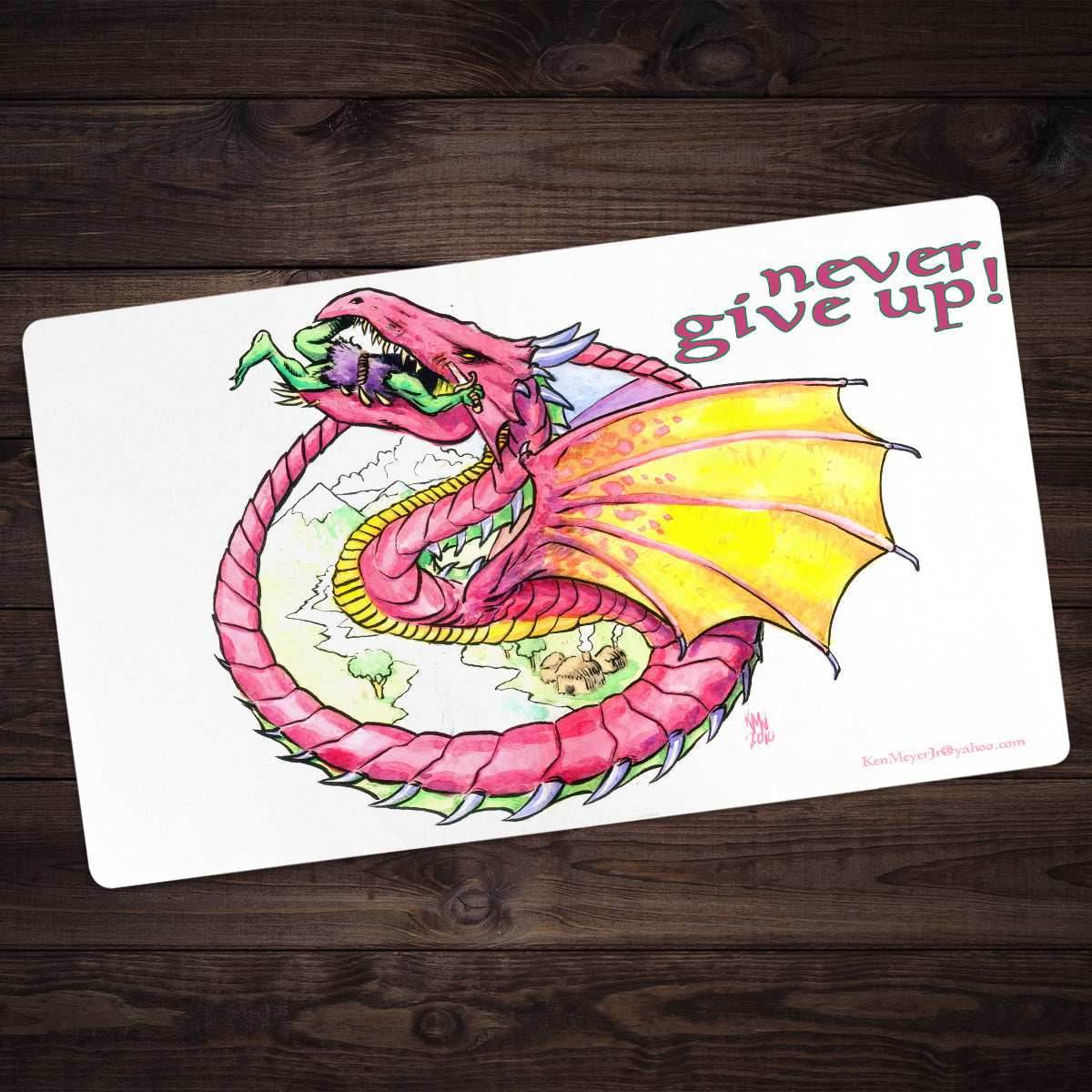 Never Give Up Dragon Playmat - Plain