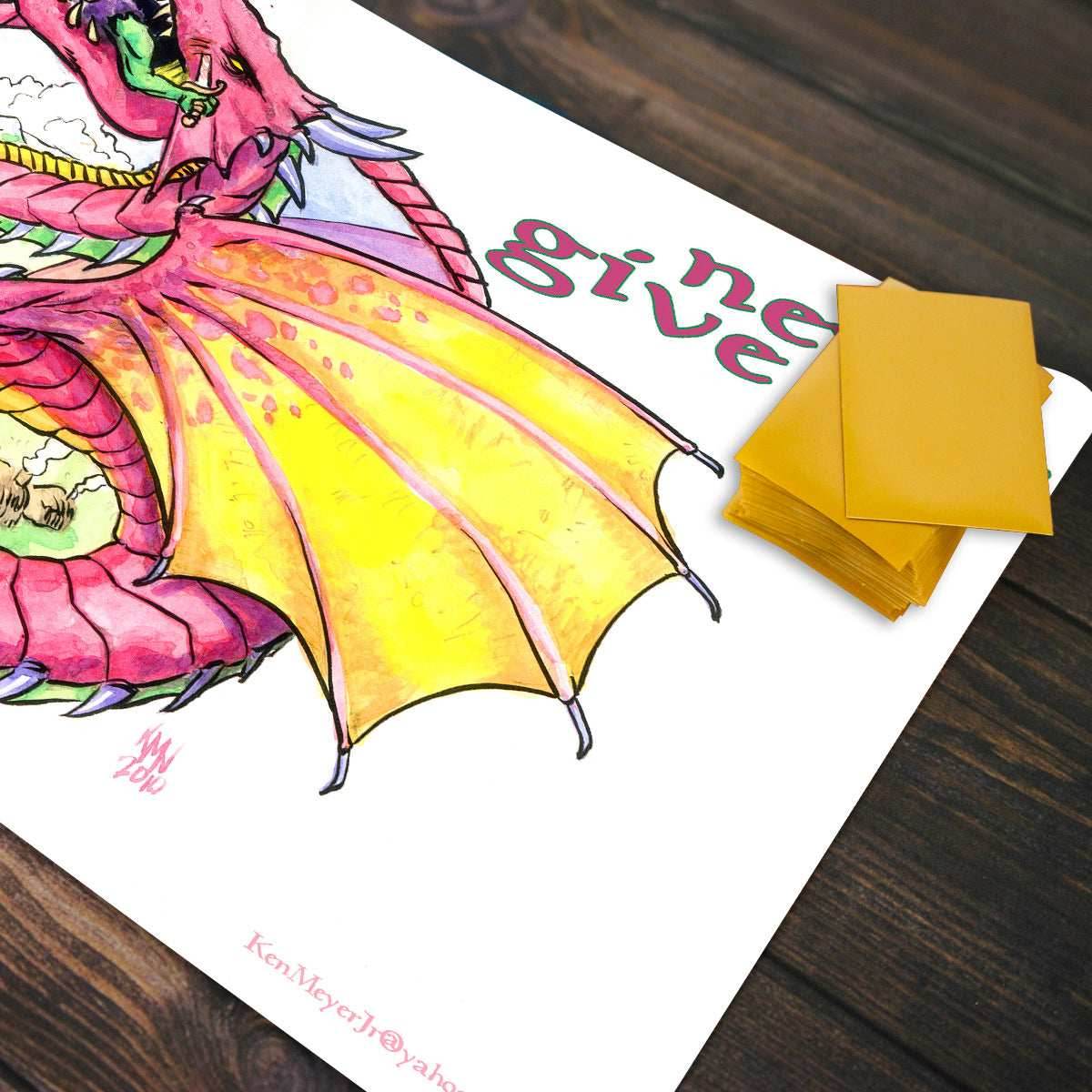 Never Give Up Dragon Playmat - Plain