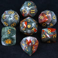 Kickstarter Dice - Natural Bloodstone DND Gemstone Dice Set - Khepri's Blessing