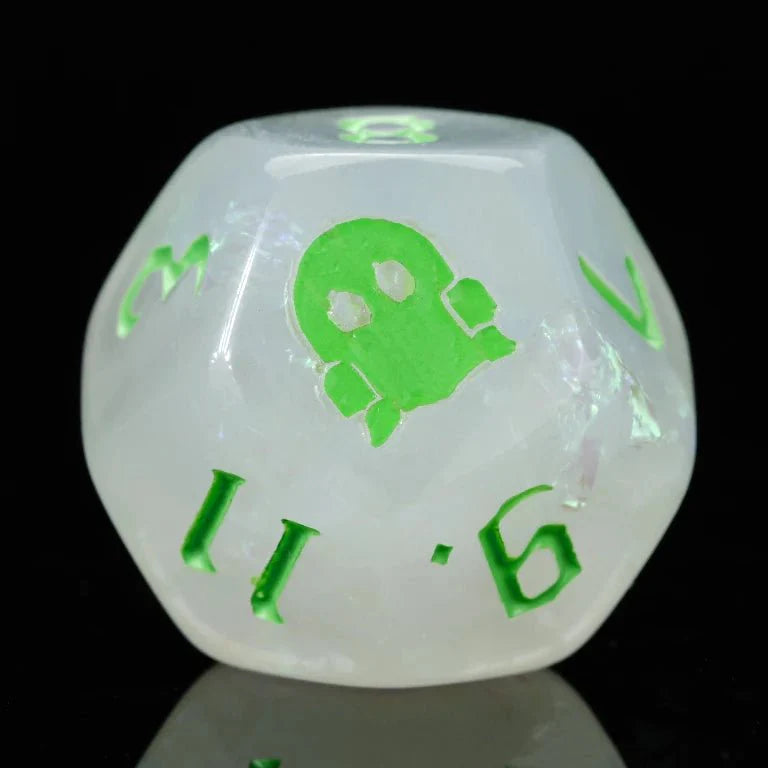 Kickstarter Dice — Ghost Flame Resin Dice Set