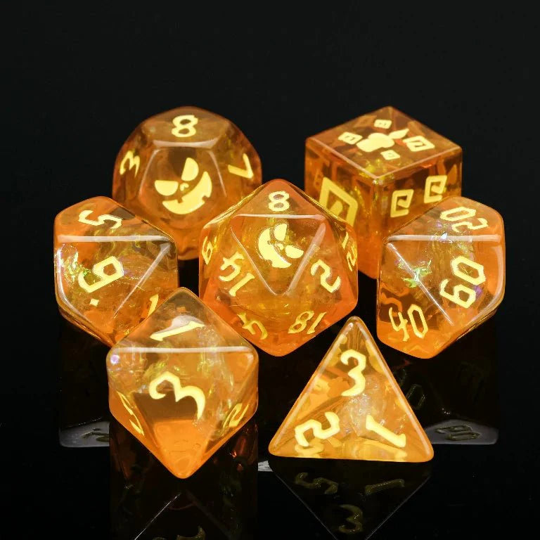 Kickstarter Dice — Pumpkin Jack Resin Dice Set