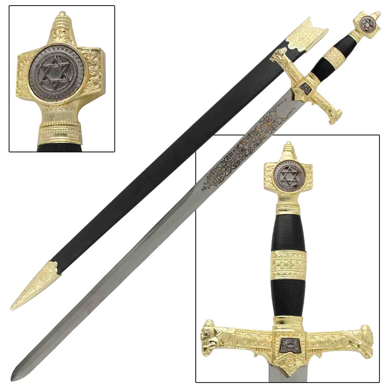 King Solomon Medieval Crusader Replica Short sword Black-0
