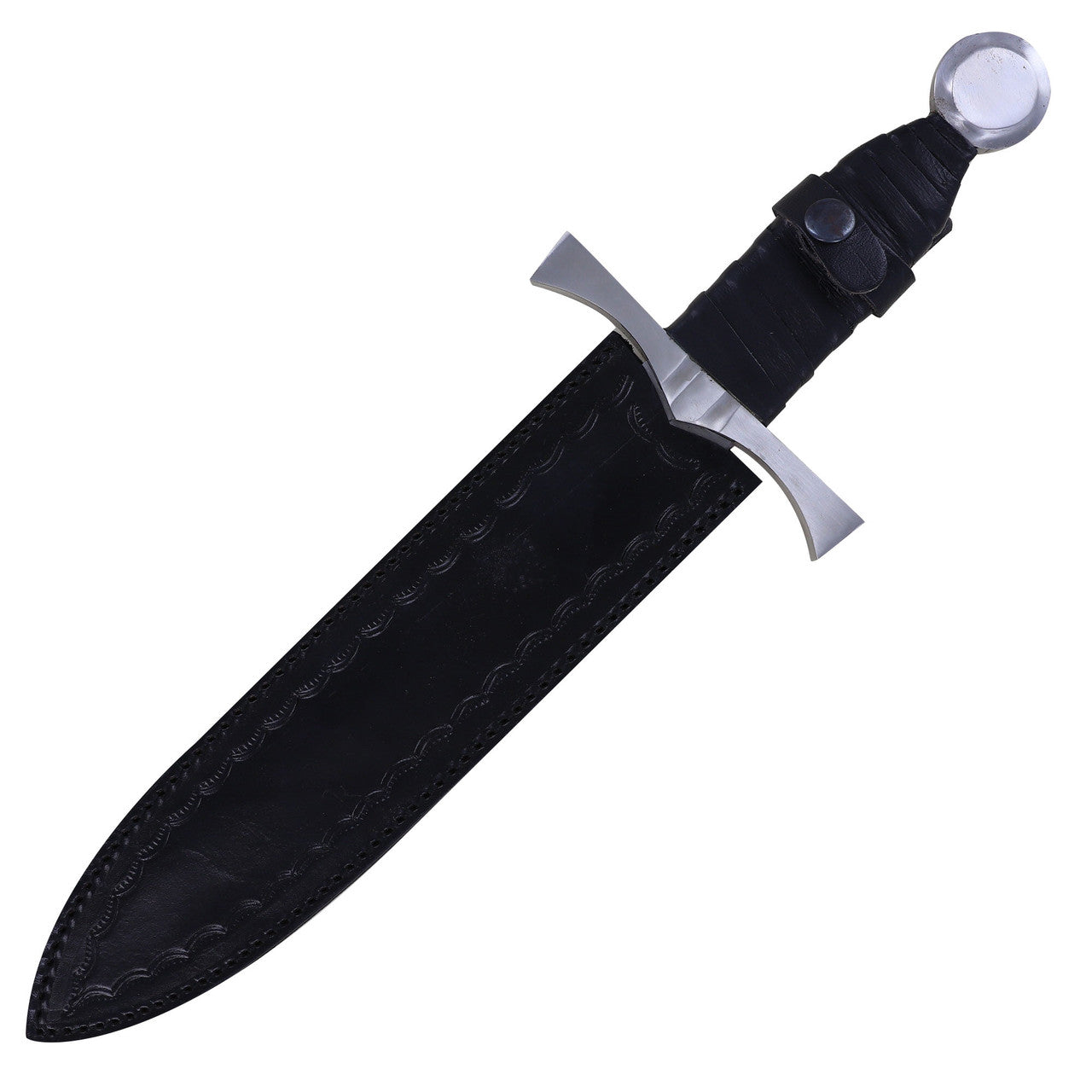 King of the Archers Full Tang Arming Dagger with Black Leather Handle-4