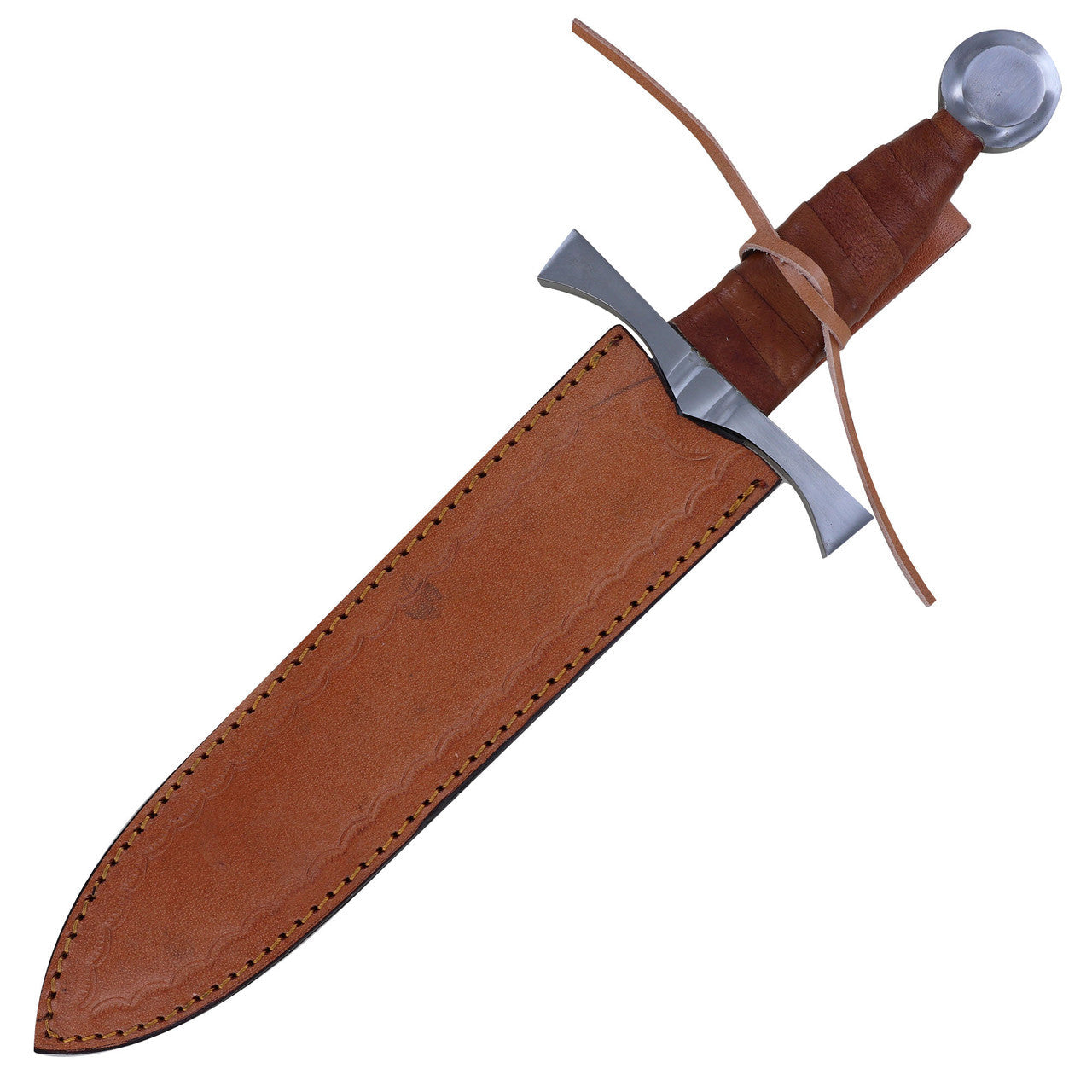 King of the Archers Full Tang Arming Dagger with Brown Leather Handle-3