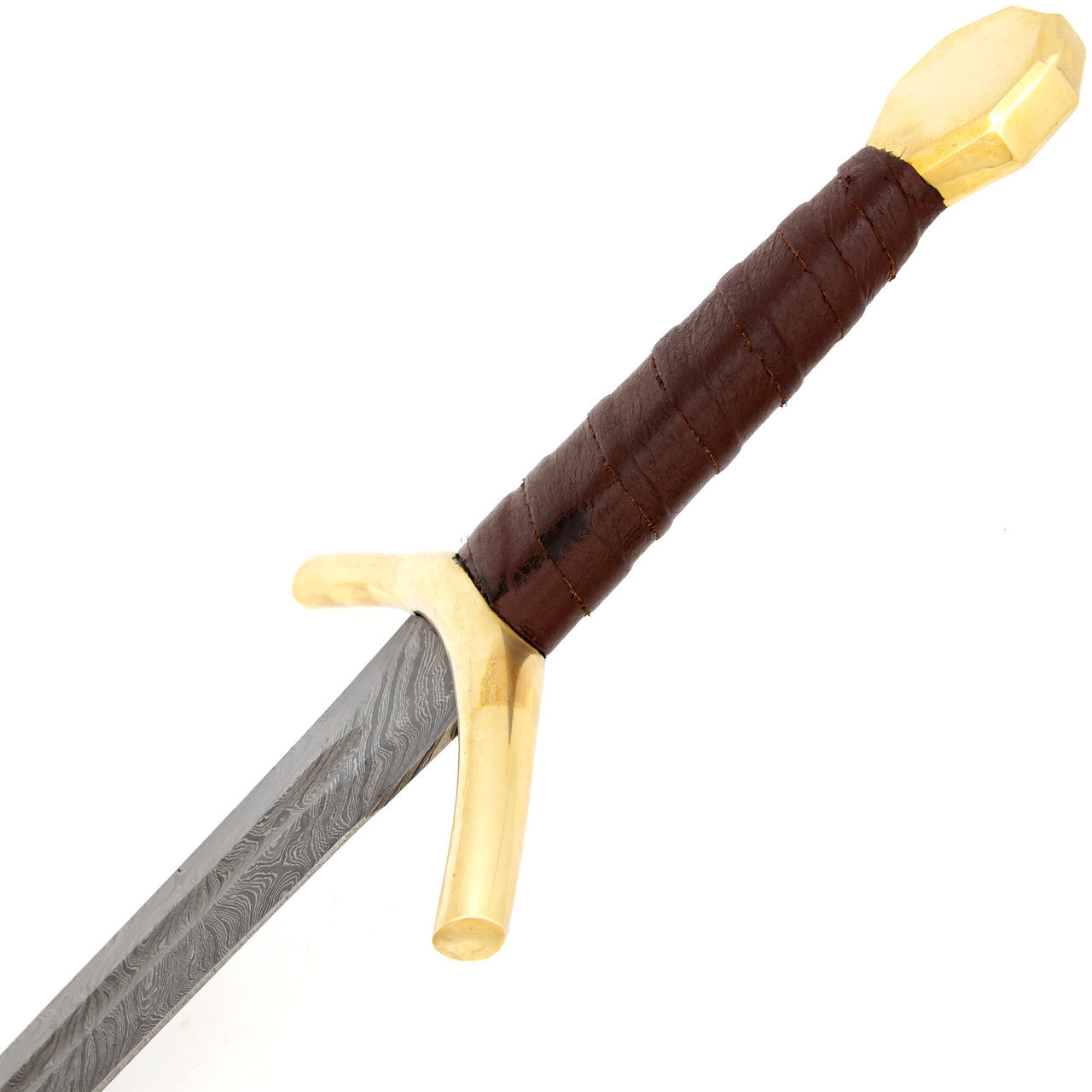 Kingslayer Damascus Steel Full Tang Medieval Arming Style Sword-1