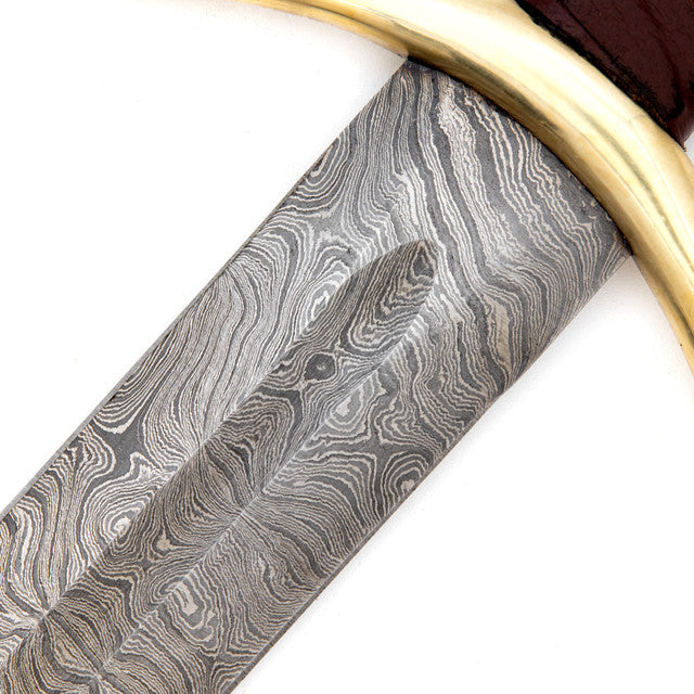 Kingslayer Damascus Steel Full Tang Medieval Arming Style Sword-4