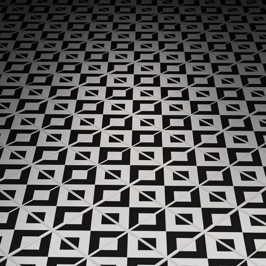Black & White Kitchen / Diner Flooring - B3 Customs® Printed 2x2 Tile - 