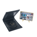 CL-HH Knight Rider in leather wallet with KITT Operator License on Metal Card (challenge coin) - 