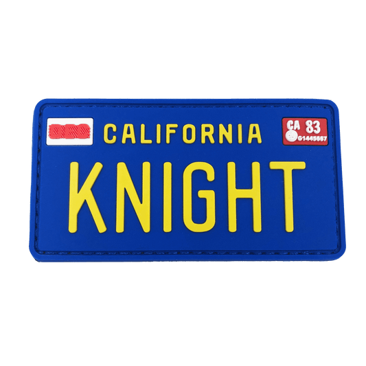 KK-016 KNIGHT Rider License Plate PVC Patch with hook and loop KITT - 
