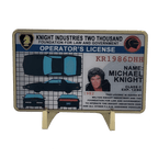 CL-HH Knight Rider in leather wallet with KITT Operator License on Metal Card (challenge coin) - 