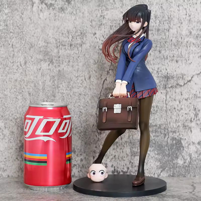 Komi Shouko Anime Figure, Komi Can‘t Communicate School Uniform Action Figurines PVC Statue 25 CM