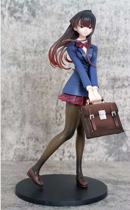 Komi Shouko Anime Figure, Komi Can‘t Communicate School Uniform Action Figurines PVC Statue 25 CM