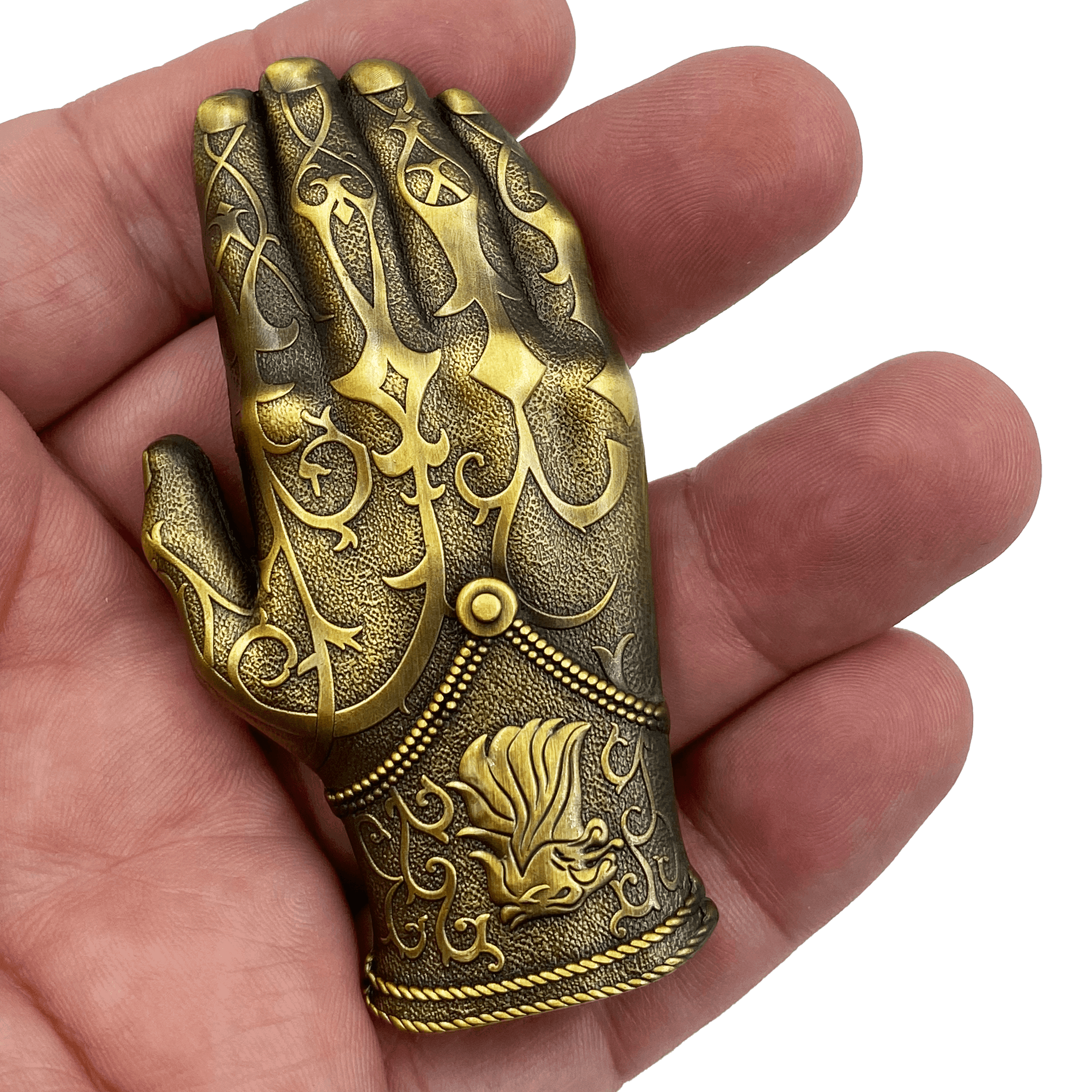 AA-016 Kingslayer Game of Thrones inspired GoT Jamie Lannister gold hand glove challenge coin - 