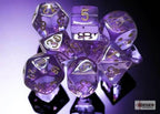 Translucent Polyhedral Lavender/gold 7-Die Set (with bonus die) - 