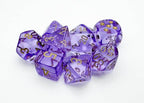 Translucent Polyhedral Lavender/gold 7-Die Set (with bonus die) - 