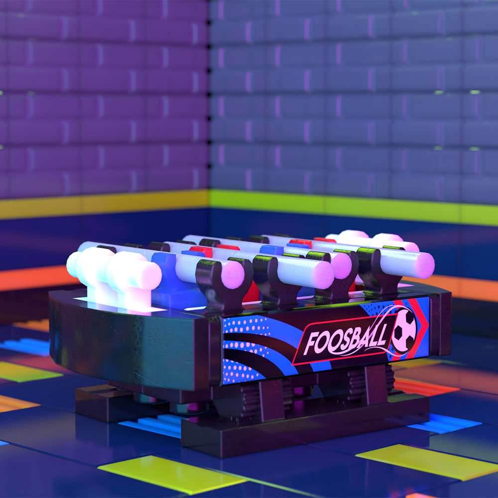 Foosball Table B3 Customs Arcade Building made using LEGO parts - 