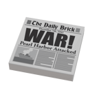 Pearl Harbor Attack WW2 Newspaper (2x2 Tile) made using LEGO part - 