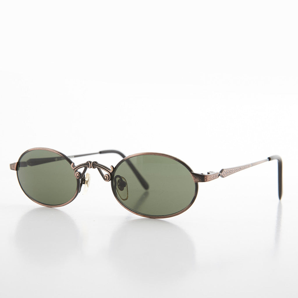 Small Oval Victorian Steampunk 90s Sunglass - Leon 1