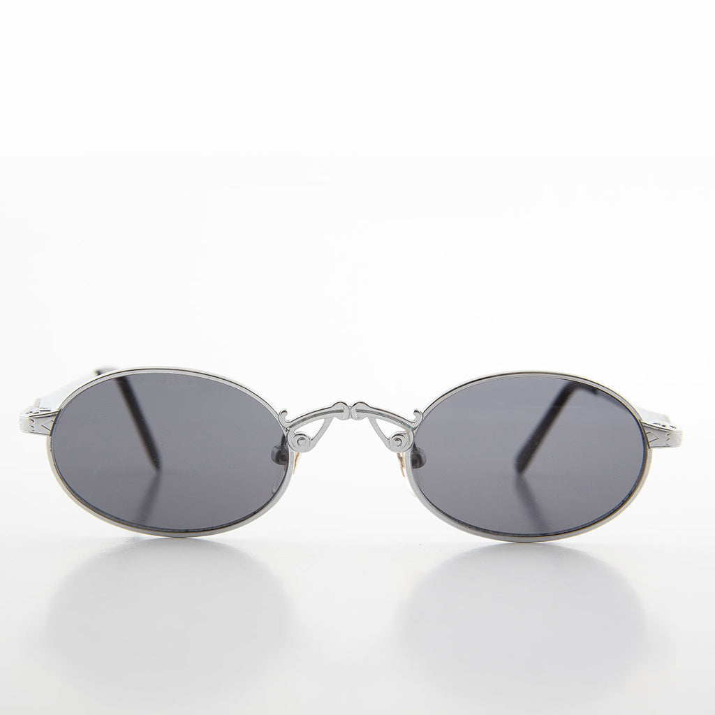 Small Oval Victorian Steampunk 90s Sunglass - Leon 1