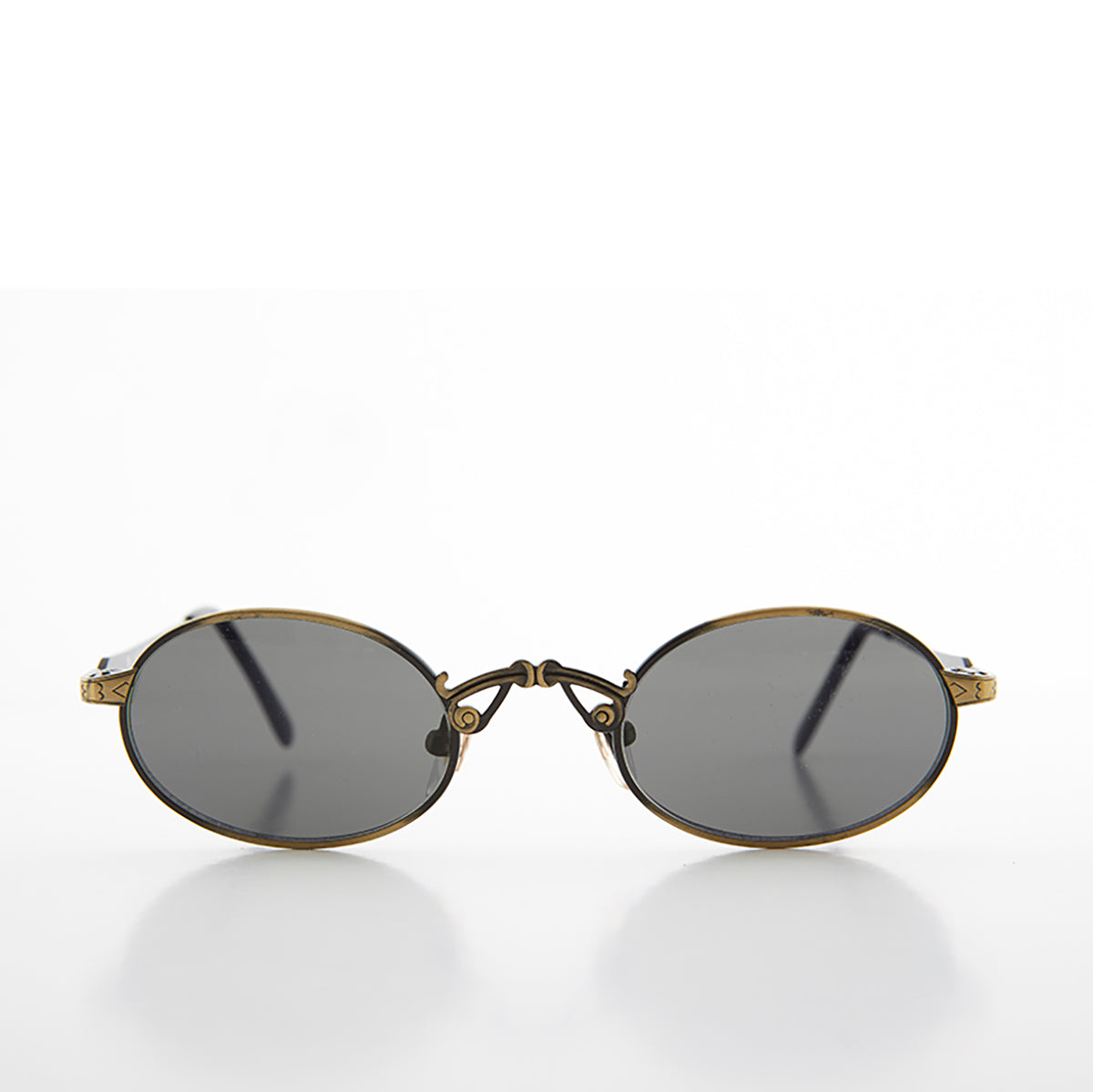 Small Oval Victorian Steampunk 90s Sunglass - Leon 1