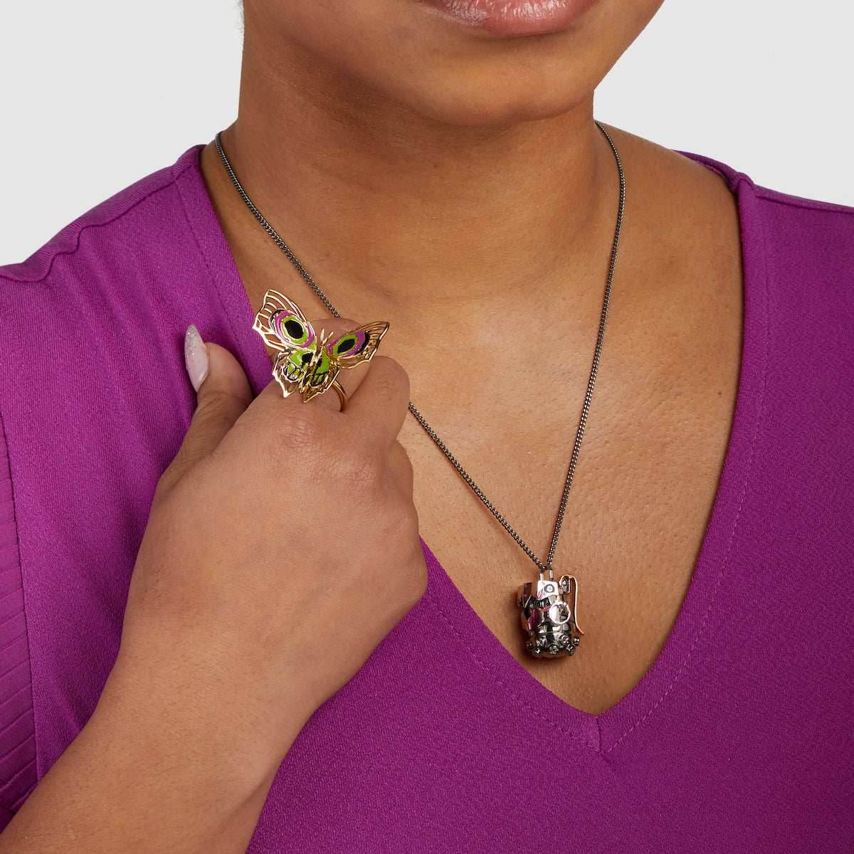 League of Legends X RockLove ARCANE Articulated Jinx Chomper Pendant - 