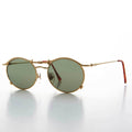 90s Oval Steampunk Sunglass Optical Quality - Lucian - Gold / Green Lens