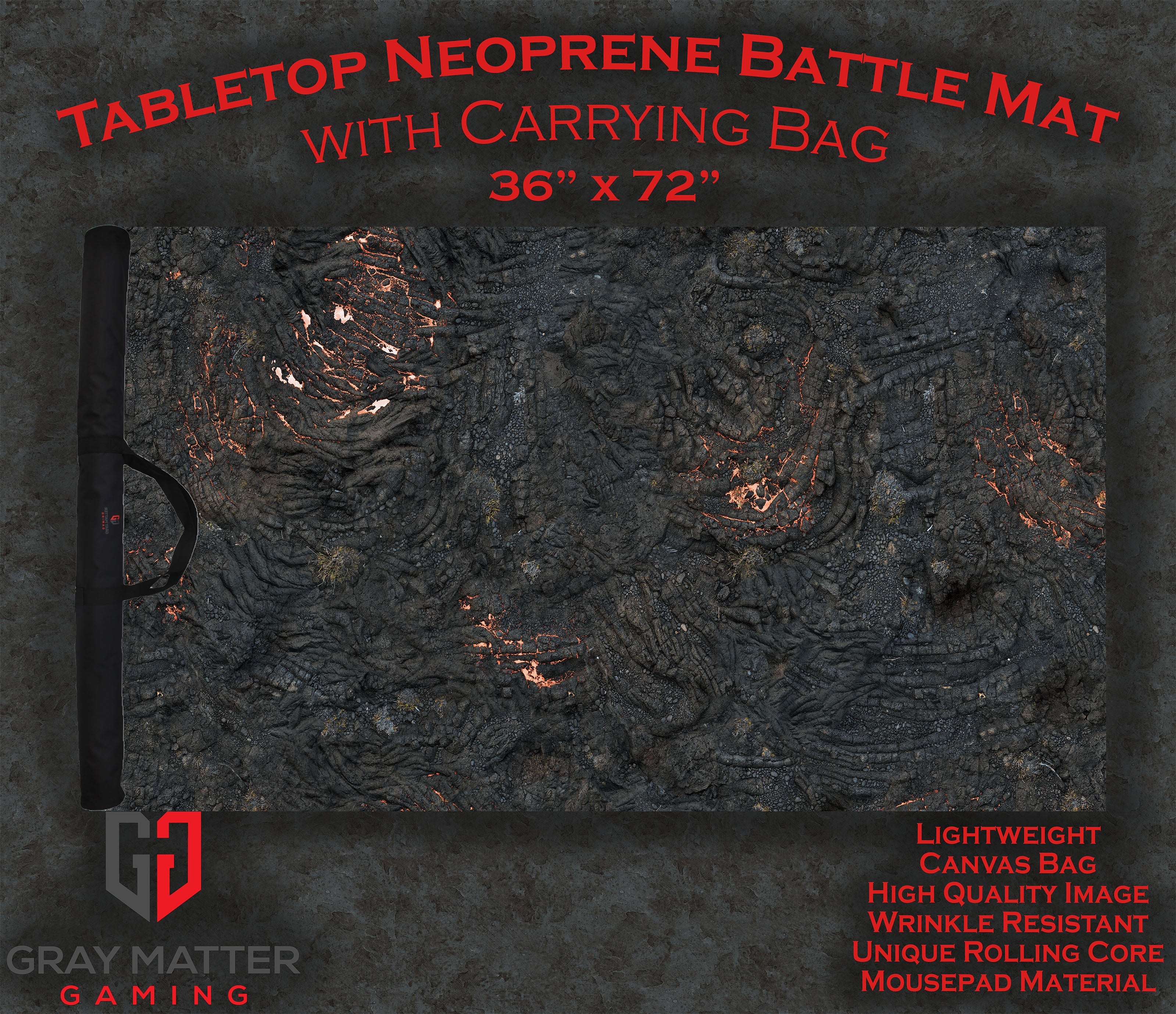 Lava Flows - Neoprene Battle Mat with Bag