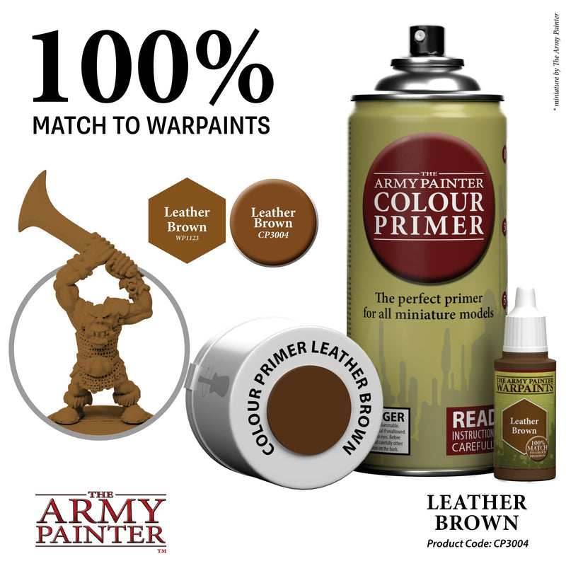 Army Painter Colour Primer: Leather Brown - 