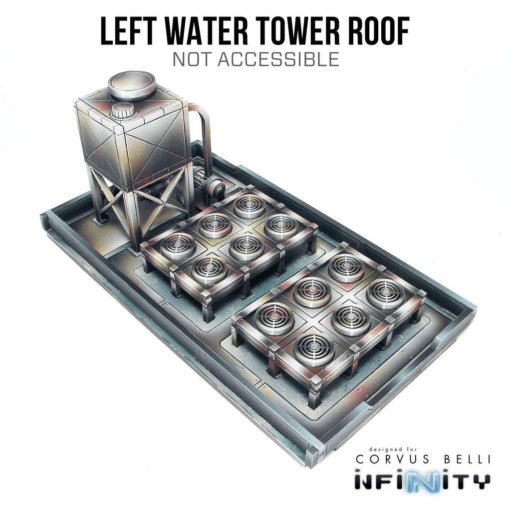 Xiguan Components - Roofs - Left Water Tower / Bare MDF