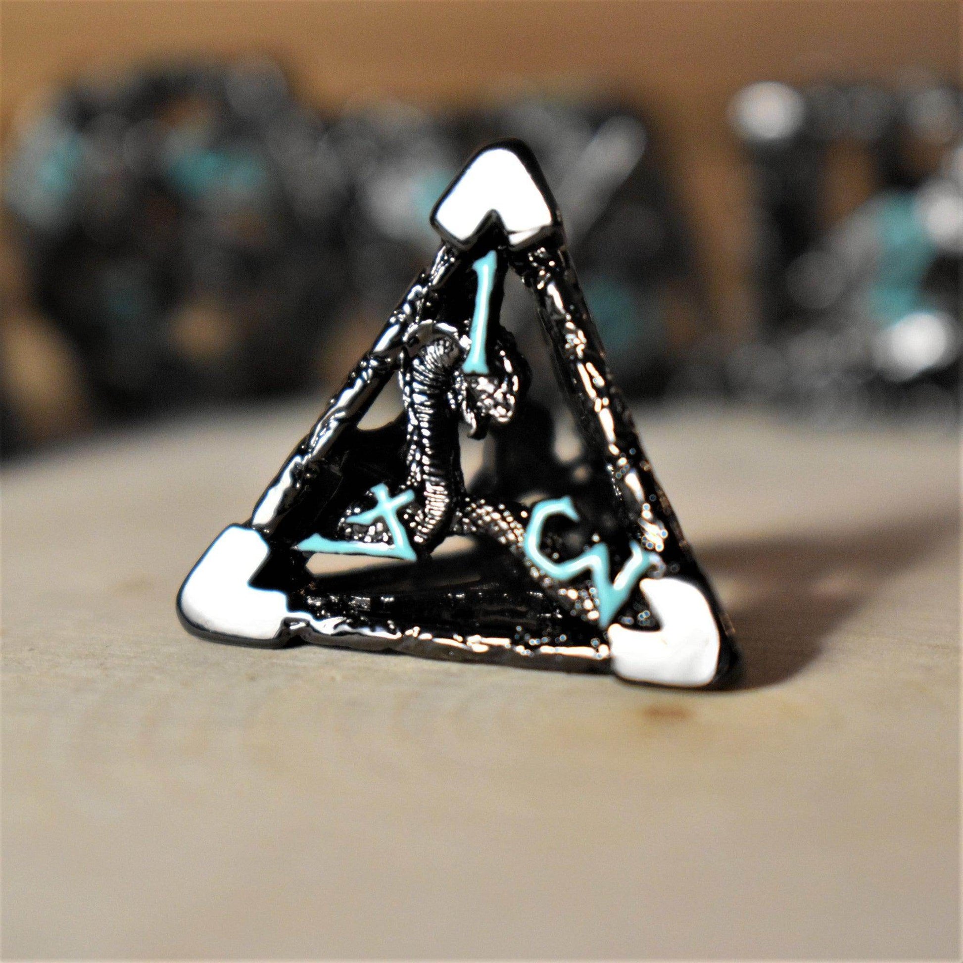 Legends of Valhalla - Black and Blue Hollow Metal Dice Set - 